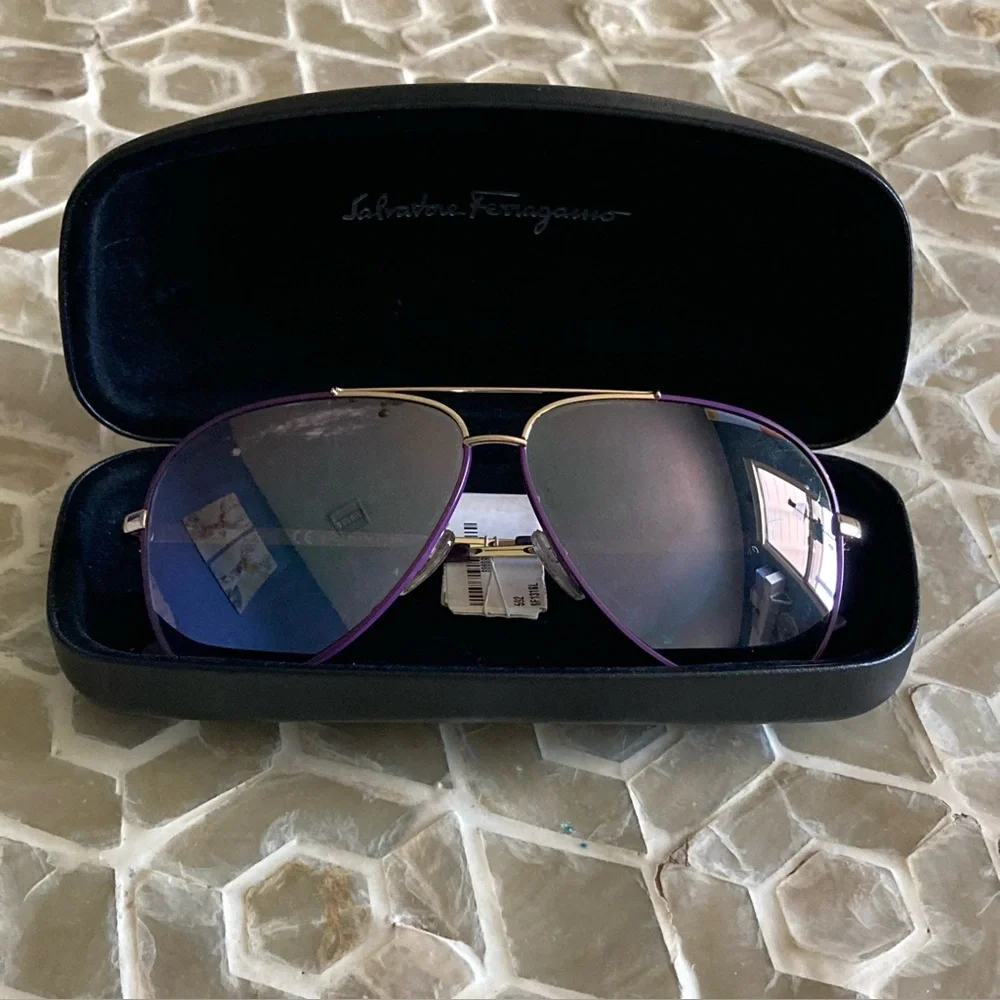 NEW!  Salvatore Ferragamo 60mm Aviator Sunglasses in ‘Quartz Sat’
